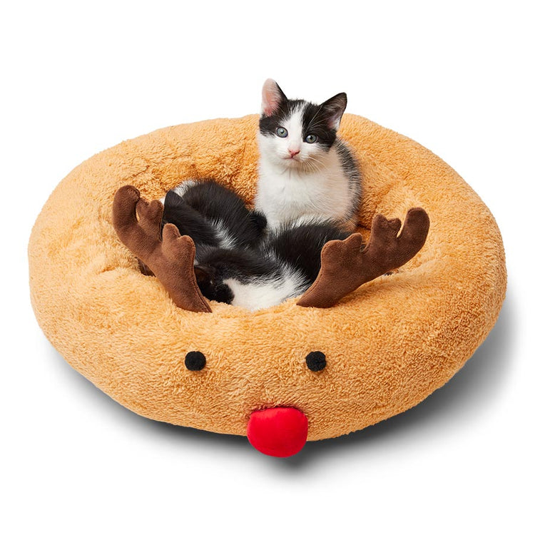 Super Soft Rudolf’s Rest Christmas Pet Bed – Festive Plush for Cats & Small Dogs