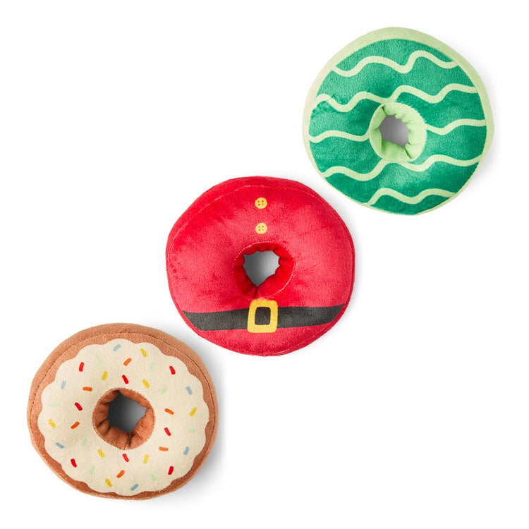 Plush Donut Squeaky Dog Toy – Soft & Fun Chew Toy for Pets