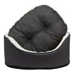 Oval Dog Bed Small – Dark Grey Plush Comfort for Pets