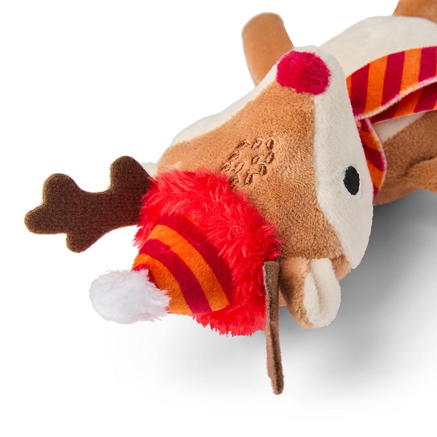 Christmas Reindeer Squeaky Dog Toy – Mini Festive Pet Toy