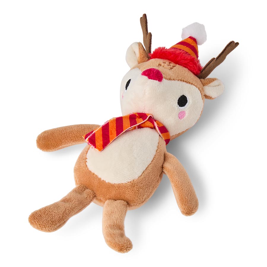 Christmas Reindeer Squeaky Dog Toy – Mini Festive Pet Toy