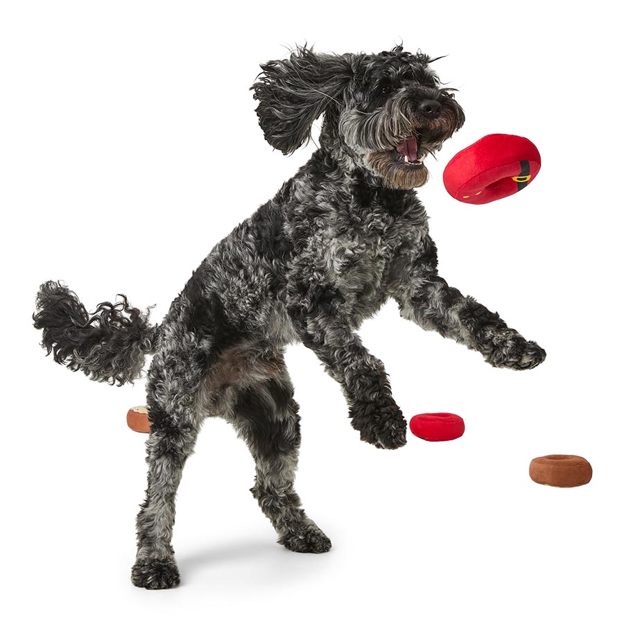 Plush Donut Squeaky Dog Toy – Soft & Fun Chew Toy for Pets